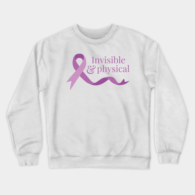 Invisible & Physical (Purple) Crewneck Sweatshirt by yourachingart